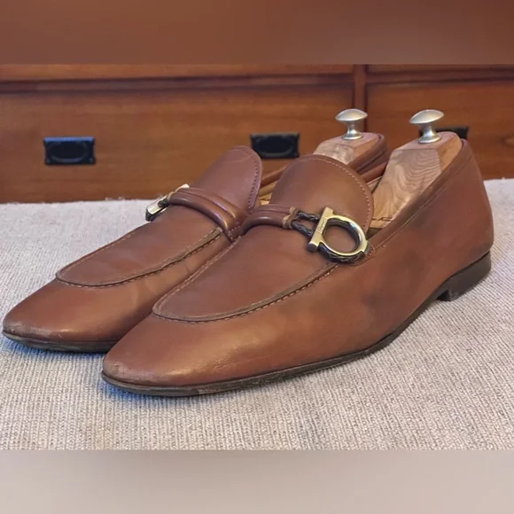 Salvatore Ferragamo Side Bit Brown Calf Leather Men’s Dress Loafer Size 11E Loafer with Gancini detail - Men | Ferragamo main image 2